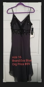 Eva Blue beaded dress size 16